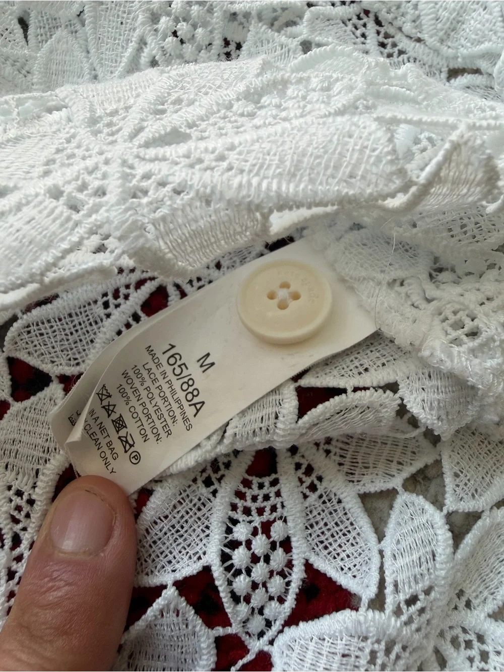 Kate Spade White Floral Lace Oversized Button Front Shirt